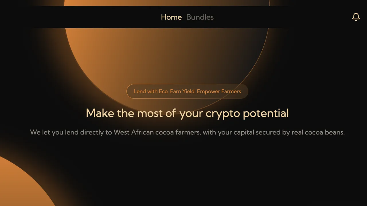 Cocoa trade finance platform — lend to farmers, secured by beans