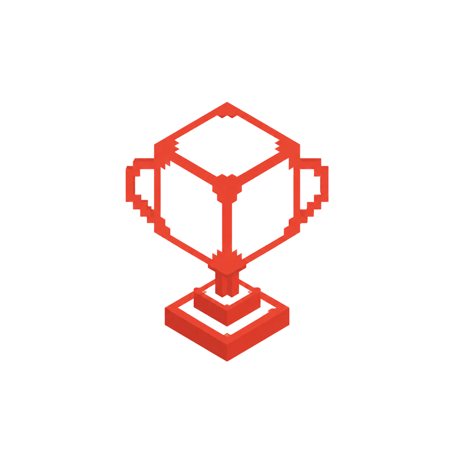 Pixel-art championship trophy