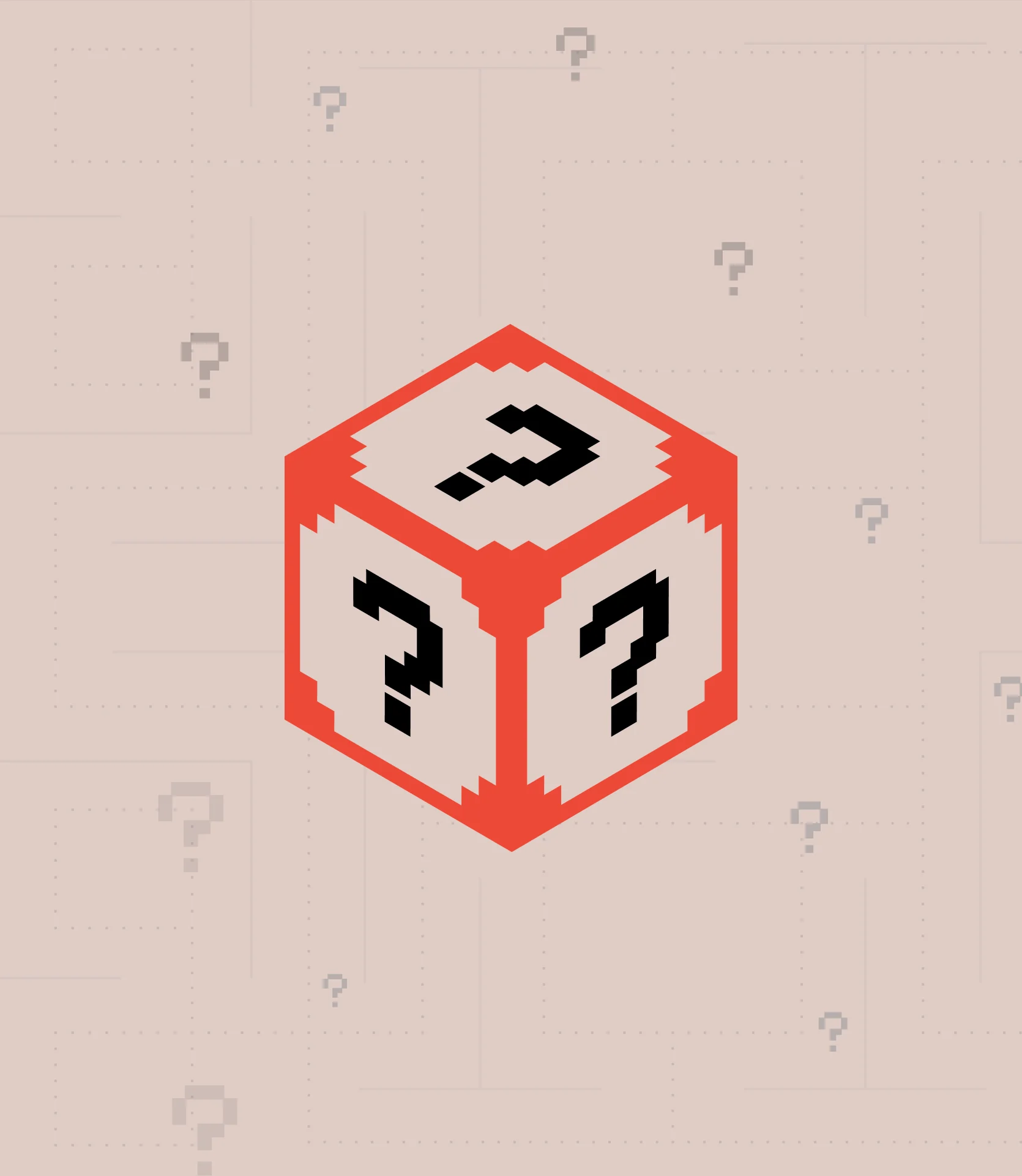 Pixel-art question mark cube